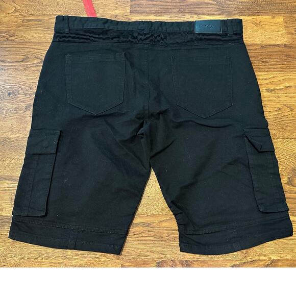 Decibel Men's Zippered Pocket Cargo Shorts Black Approx Size 42 NWOT Rock Style - Picture 2 of 8